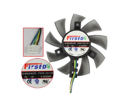 Picture of Firstd FD8015U12D Server - Frameless / GPU Fan 12V 0.50A, W80x4x4, D75xC39, BlackT