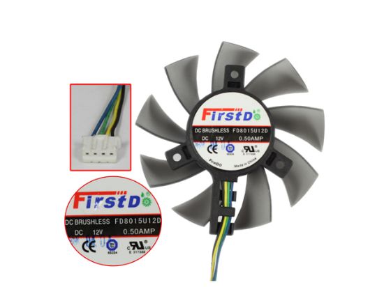 Picture of Firstd FD8015U12D Server - Frameless / GPU Fan 12V 0.50A, W80x4x4, D75xC39, BlackT