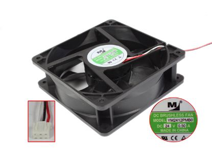 Picture of M / Huaxia Mengtai YM2412PMB0  Server - Square Fan sq120x120x38, w80x3x3P, DC 24V 0.5A