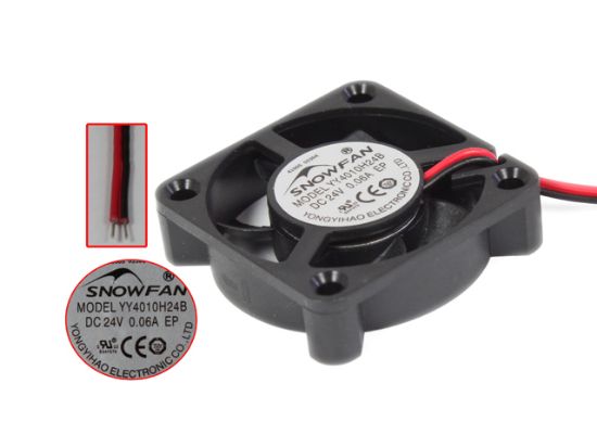 Picture of SNOW FAN / YONGYIHAO YY4010H24B Server - Square Fan sq40x40x10, 2w, DC 24V 0.06A