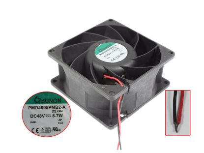 Picture of SUNON PMD4808PMB2-A Server - Square Fan 2.GN, sq80x80x38, 2-wire, 48V6.7W