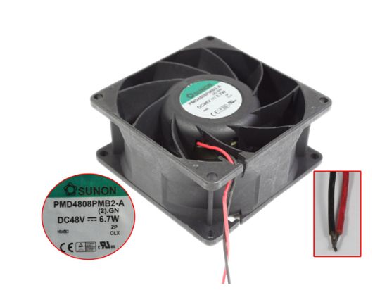 Picture of SUNON PMD4808PMB2-A Server - Square Fan 2.GN, sq80x80x38, 2-wire, 48V6.7W