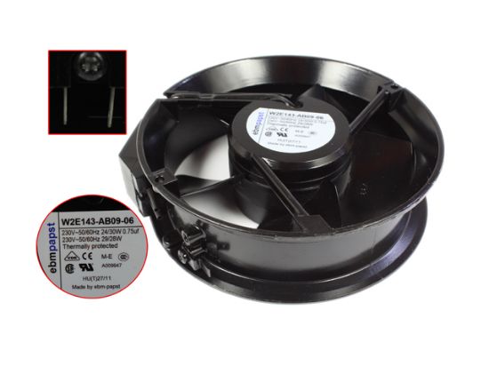 Picture of ebm-papst W2E143-AB09-01 Server - Round Fan dia172x172x51mm, 2-wire, 230V 30W