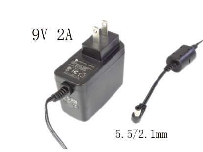 Picture of Honor ADS-18C-12N AC Adapter - NEW Original 9V 2A, 5.5/2.1mm, US 2-Pin, New