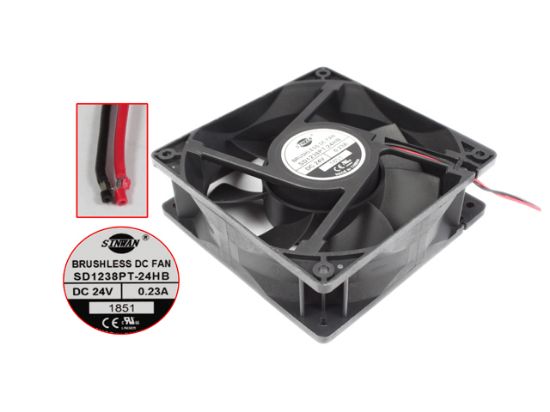 Picture of SINWAN SD1238PT-24HB Server - Square Fan Ball, 24V0.23A, sq120x120x38mm, 2W