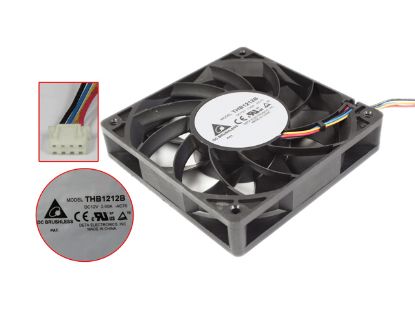 Picture of Delta Electronics THB1212B Server - Square Fan -AC70, sq120x120x25, 4w, DC 12V 3A