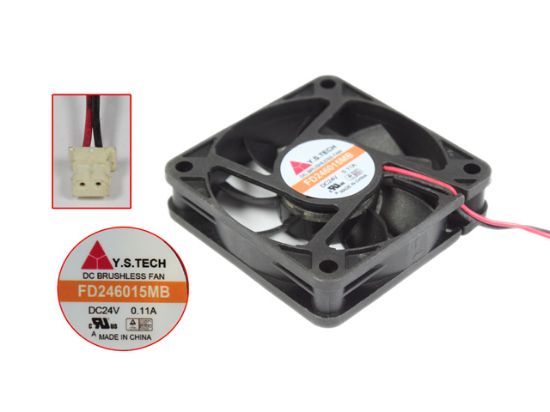 Picture of Y.S TECH FD246015MB Server - Square Fan sq60x60x15, 2w, DC 24V 0.11A