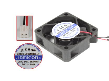 Picture of Jamicon JF0515B2E-R Server - Square Fan 24V0.08A, sq50x50x15mm, 100x2Wx2P