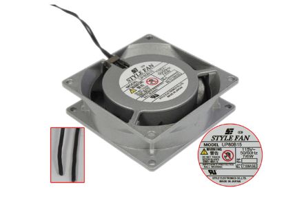 Picture of STYLE FAN UP80B15 Server - Square Fan 115V8W, Alum, sq80x80x25mm, 2W