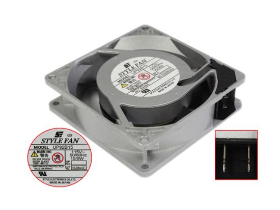 Picture of STYLE FAN UP92B15 Server - Square Fan 115V10W, Alum, sq92x92x25mm, 2W