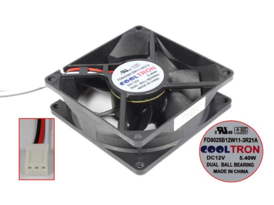 Picture of Used Fan FD8025B12W11-3R21A Server - Square Fan sq80x80x25, w80x3x3P, DC 12V 5.40W