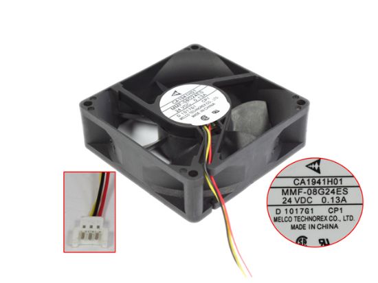 Picture of Melco MMF-08G24ES Server - Square Fan CP1, sq80x80x25, w80x3x3P, DC 24V 0.13A