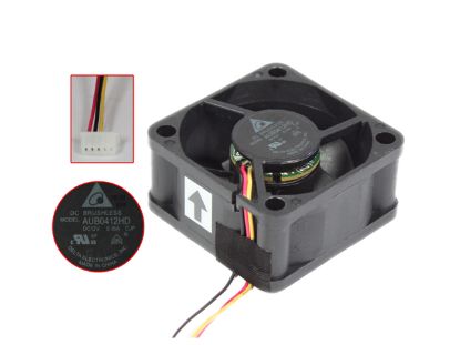 Picture of Delta Electronics AUB0412HD Server - Square Fan -CJP, sq40x40x20mm, DC 12V 0.16A, 300X3X5