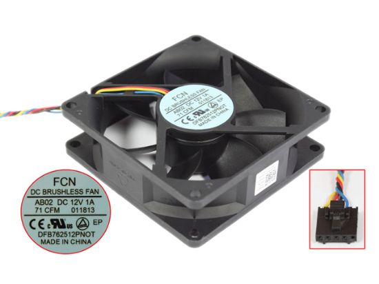 DC 12V 1.A, 80x80x25mm DFB762512PN0T, 042013 Forcecon DFB762512PN0T ...