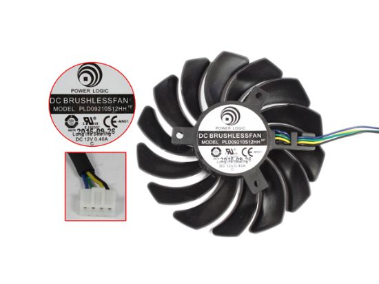 Picture of Power Logic PLD09210S12HH Server - Frameless / GPU Fan DC 12V 0.40V, D86xC40, W60x4x4, black