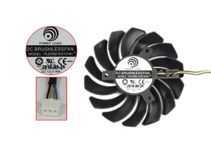 Picture of Power Logic PLD09210S12HH Server - Frameless / GPU Fan DC 12V 0.40V, D86xC40, W60x4x4, black