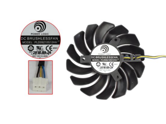 Picture of Power Logic PLD09210S12HH Server - Frameless / GPU Fan DC 12V 0.40V, D86xC40, W60x4x4, black