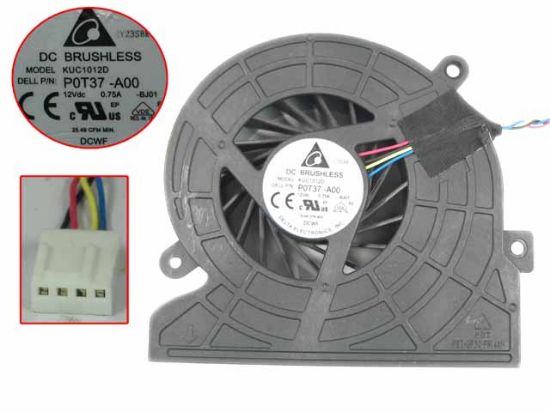 Picture of Delta Electronics KUC1012D Cooling Fan  BJ01, 12V 0.75A, Bare fan