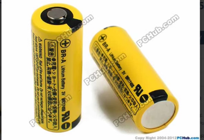 Picture of Panasonic BR-A Battery- Size A BR17455, 3V, ø16.8 mm x 45 mm