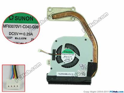 Picture of SUNON MF60070V1-C040-G99 Cooling Fan  w5x4x4, 5V 0.29A, Heatsink fan