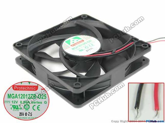 Picture of Protechnic Magic MGA12012ZB-O25 Server - Square Fan DC 12V 0.90A, 120x120x25mm, 2-wire