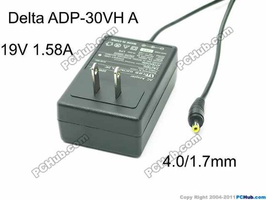 Picture of Delta Electronics ADP-30VH A AC Adapter- Laptop 19V 1.58A, 4.0/1.7mm, US 2P
