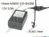 Picture of iHome AS600-120-BA350 AC Adapter 5V-12V 12V 3.5A, 5.5/2.1mm, US 2P Plug