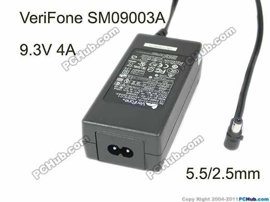 Picture of VeriFone SM09003A AC Adapter 5V-12V 9.3V 4A, 5.5/2.5mm, 2-Prong, New