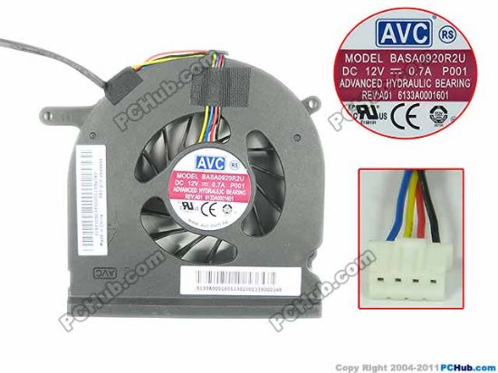 Picture of AVC BASA0920R2U Server - Blower Fan P001, w130x4x4, 12V 0.7A