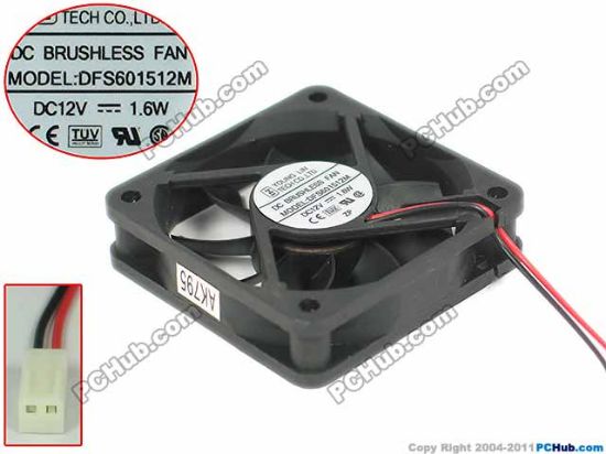 Picture of Young Lin DFS601512M Server - Square Fan sq60x60x15, 2-wire, 12V 1.6W