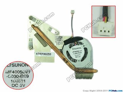 Picture of SUNON MF40050V1-C030-G99 Cooling Fan  w25x3x3, 5V 0.21A, Heatsink fan