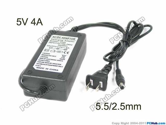 Picture of PCH OEM Power AC Adapter - Compatible NG-0504, 5V 4A 5.5/2.5mm, New