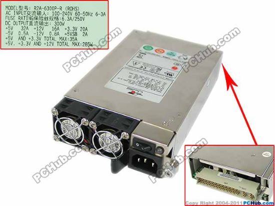 Picture of EMACS / Zippy R2A-6300P Server - Power Supply 300W, R2A-6300P-R (ROHS)