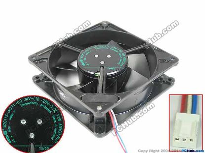 Picture of ebm-papst W2G115-AG71-09 Server - Square Fan sq127x127x38mm, w80x3x3, 24V 12W