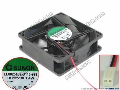 Picture of SUNON EE80251S2-D110-999 Server - Square Fan , sq80x80x25mm, 2-wire, DC 12V 1.4W