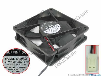 Picture of Comair Rotron MC24B3 Server - Square Fan , sq120x120x32mm, 2-wire, DC 24V 0.28A