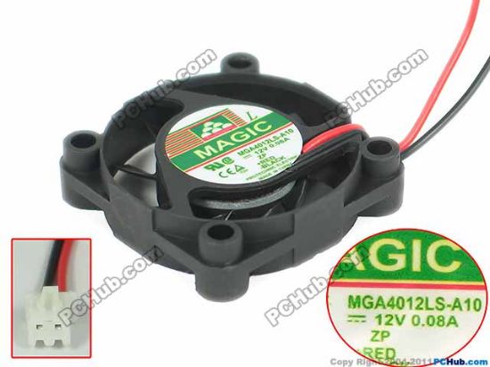 Picture of Protechnic Magic MGA4012LS-A10 Server - Square Fan SF40x40x10, w50x2x2, 12V 0.08A
