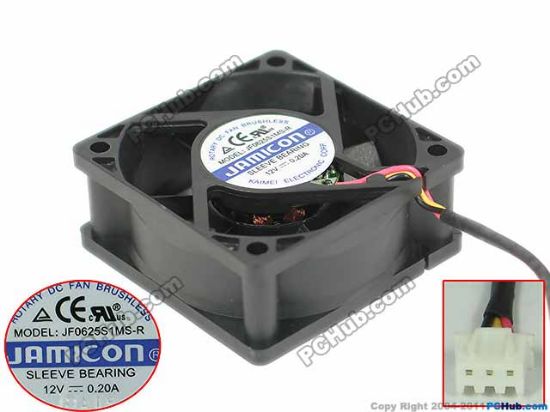 Picture of Jamicon JF0625S1MS-R Server - Square Fan 12V0.20A, sq60x60x25mm, 3W