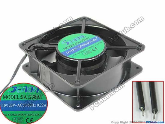 Picture of OEM Fan SA1238A1 Server - Square Fan 120V0.22A, Alum, sq120x120x38mm, 2W