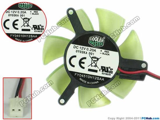 Picture of Cooler Master FY04510H12SAA Server - Frameless / GPU Fan DC 12V 0.20A, FY04510H12SAA