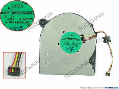 Picture of ADDA AB05505HX050B00 Cooling Fan  01CWZSX00,DC28000DZA0,  DC5V 0.40A, Bare fan