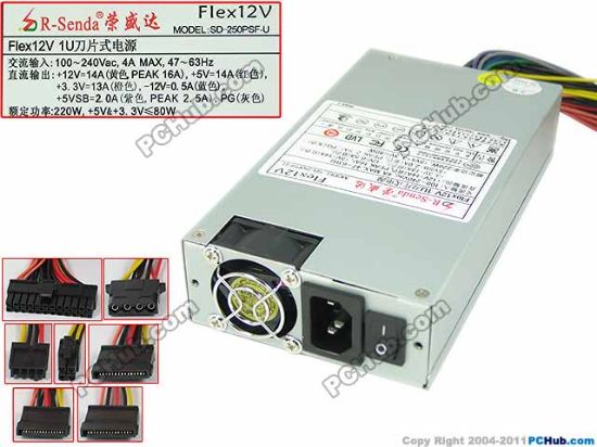 Picture of R-Senda / ROSOR SD-250PSF-U Server - Power Supply 220W,  SD-250PSF-U