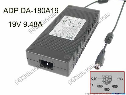 Picture of APD / Asian Power Devices DA-180A19 AC Adapter- Laptop 19V 9.48A, Barrel Tip, C14