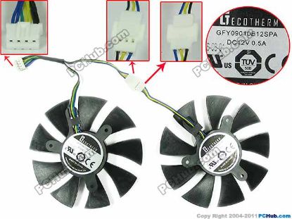 Picture of Other Brands CTECOTHERM Server - Frameless / GPU Fan 12V 0.50A, W150x4x4, D85xC42, Black, 2 Fan