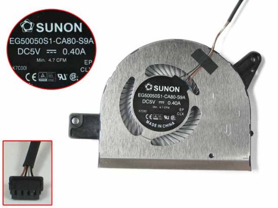 Picture of AT259001ZCL, P/N:0314FC, EG50050S1-CA80-S9A  DC 5V 0.40A,4-wire 4-pin bare fan