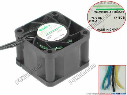 Picture of Nidec W40S24BUA5-08J561 Server - Square Fan sq40x40x28mm, 4-wire, 24V 0.25A