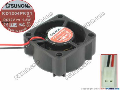 Picture of SUNON KD1204PKS1 Server - Square Fan H, sq40x40x20mm, DC 12V 1.2W, 2-wire