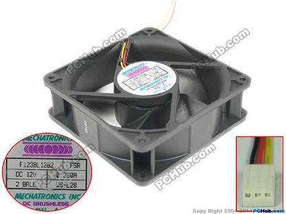 Picture of MECHATRONICS F1238L12B2 Server - Square Fan FSR, 12V0.29A, sq120x120x38mm, 3W