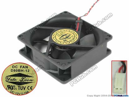 Picture of Y.L FAN / Yate Loon D80BH-12 Server - Square Fan 12V0.18A, sq80x80x25mm, 2W