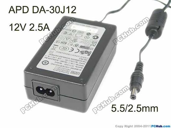 Picture of APD / Asian Power Devices DA-30J12 AC Adapter 5V-12V 12V 2.5A, 5.5/2.5mm, 2P, New